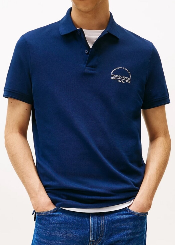 Polo Manica Corta Logo Sail Cup - TOMMY HILFIGER - MW0MW38486DAF - Blu aperto