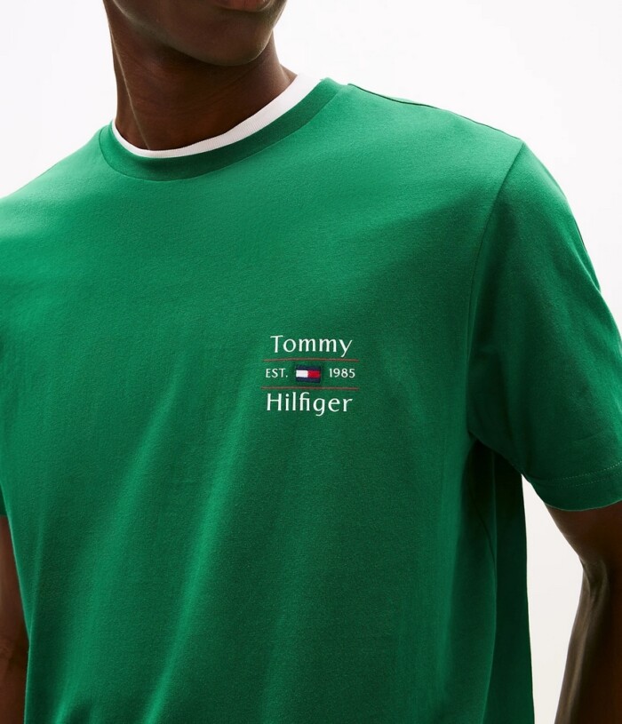 T-Shirt con Logo Piccolo - TOMMY HILFIGER - MW0MW38622L4F - Verde - immagine 2