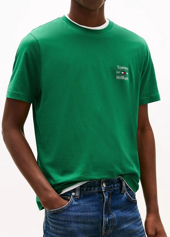 T-Shirt con Logo Piccolo - TOMMY HILFIGER - MW0MW38622L4F - Verde