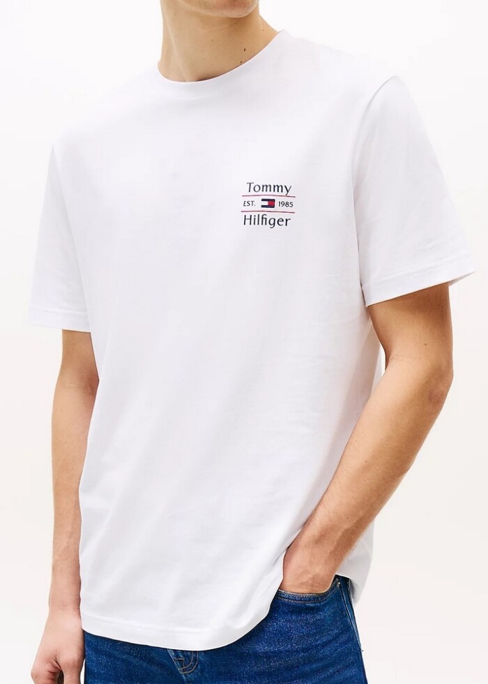 T-Shirt con Logo Piccolo - TOMMY HILFIGER - MW0MW38622YBR - Bianco
