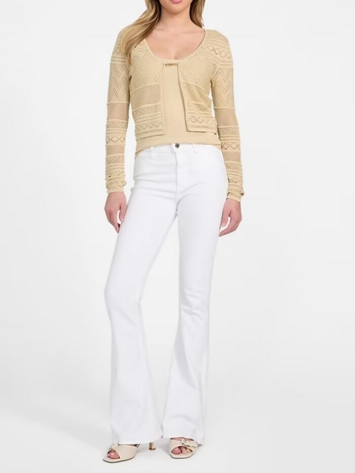 Cardigan in Maglia Lurex Traforata - GUESS - W5GR15 Z3E22 GLDL- Oro - immagine 2
