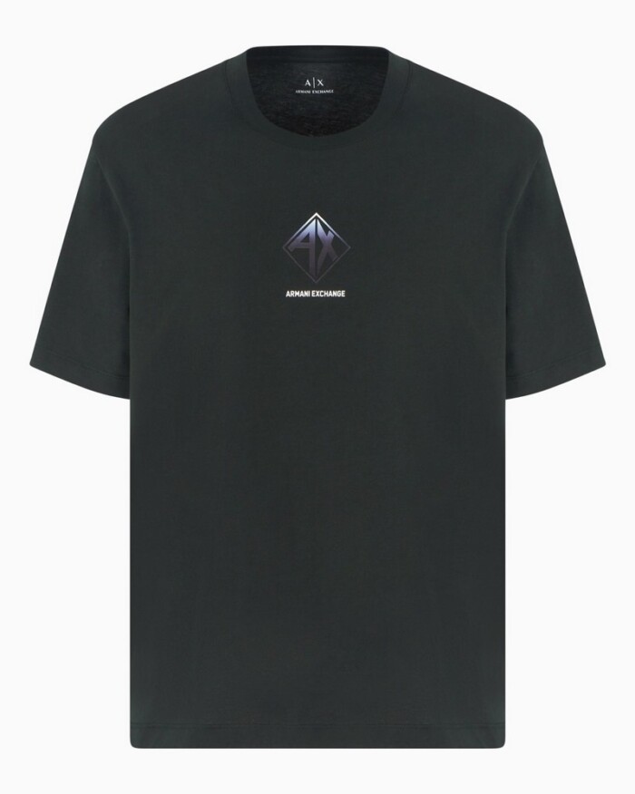 T-Shirt Regular Fit con Stampa Logo - ARMANI | Exchange - XM000276AF12308UB001 - Verde scuro - immagine 5