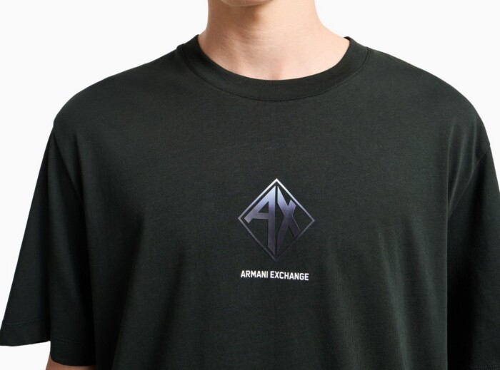T-Shirt Regular Fit con Stampa Logo - ARMANI | Exchange - XM000276AF12308UB001 - Verde scuro - immagine 3