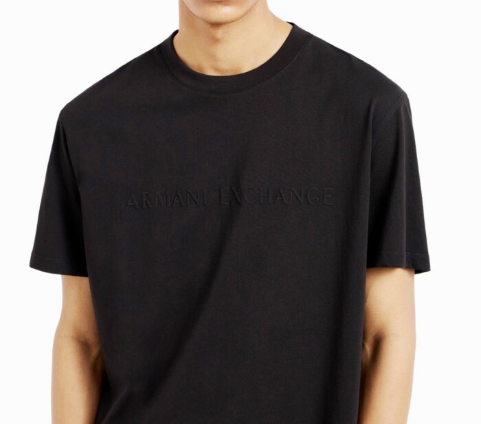 T-Shirt Regular Fit con Marchio a Rilievo - ARMANI | Exchange - XM000554AF10356UC001 - Nero - immagine 3
